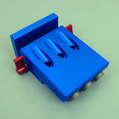 

Pocket Three Holes Aluminium Alloy Oblique Hole Jig Kit System for Wood Working Punch Locator with 95mm Puncher Woodworking Tool
