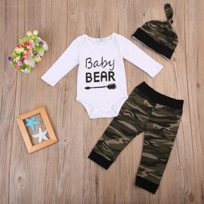 

Newborn Baby Boy Girl Winter Clothes Jumpsuit Romper Bodysuit Pants Cap Outfit
