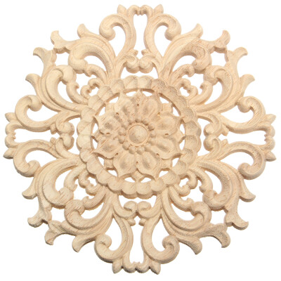 

UpperX Lots Wood Carved Long Onlay Applique Unpainted Flower Walls Cabinets Door Decor Type15Cm Type A