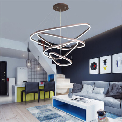 

Baycheer HL487491 Dark Brown Multi Light Pendant 130W White Light Brushed Aluminum Chandelier