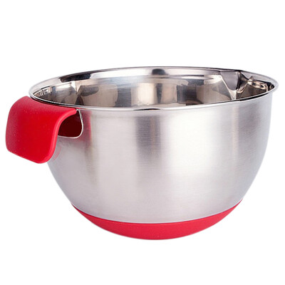 

UpperX Silicone handle stainless steel non-slip scale mixing bowl salad bowl
