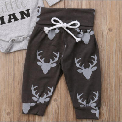 

2pcs Newborn Toddler Infant Baby Boy Girl Clothes Romper TopsPants Outfits Set