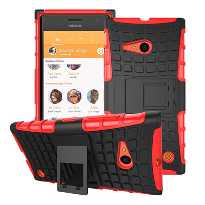 

Fivice Nokia Lumia 730735 Case TPU anti-fall tire pattern back clip bracket phone case