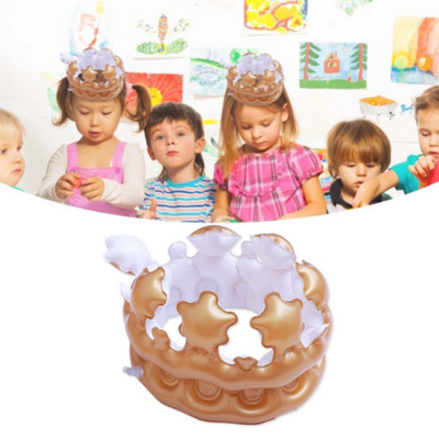 

USA Inflatable Gold Crown Kids Adult Birthday Hats Cap King Toy Party Decoration