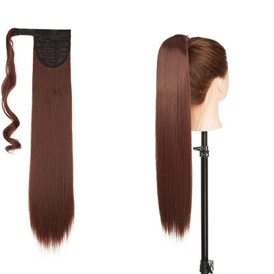 

Long Straight Ponytail Extension Wrap Around Synthetic Ponytail No Clip in Hair One Piece Hairpiece Binding for Women