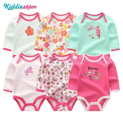 

6PCS Baby Girl Clothes Long Sleeve Bodysuits Newborn Baby Boy Clothes Cotton Babywear Girls Clothing Sets Bebe Unicorn Outwear