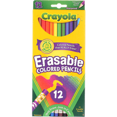 

Painted Crayola 12 color erasable color pencil 68-4412