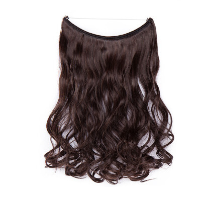 

Invisible Wire No Clips in Hair Extensions Secret Fish Line Hairpieces Silky Straight real natural Synthetic