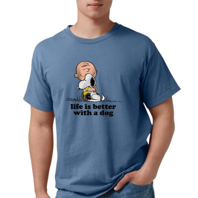 

CafePress Charlie Brown And Snoopy Mens Comfort Colors Shirt