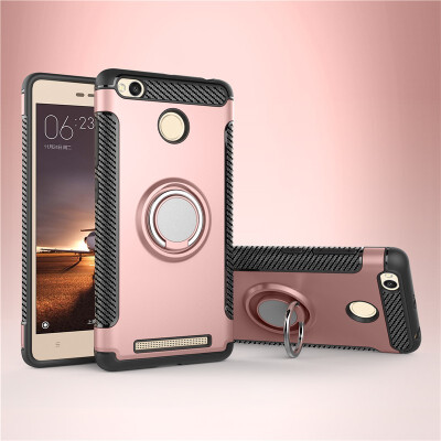 

Fivice Xiaomi Redmi 3S case PC metal ring shell magnetic car bracket TPU phone case