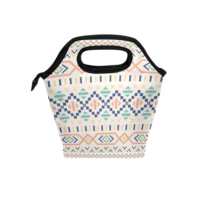 

Insulated Lunch Tote Bag Retro Pattern Travel Picnic Lunch Handbags Portable Zipper Lunch Bag Box