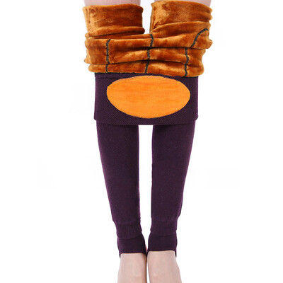 

Heng Yuanxiang leggings women autumn and winter thick plus velvet waist down pants pants wear ultra-high waist one pants ladies warm pants CI130304 purple all