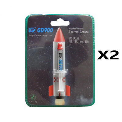 

GD Brand 2 Pieces GD900 Thermal Paste Grease Silicone Heat Sink Compound Gray High Performance Net Weight 15 Grams For CPU BR15
