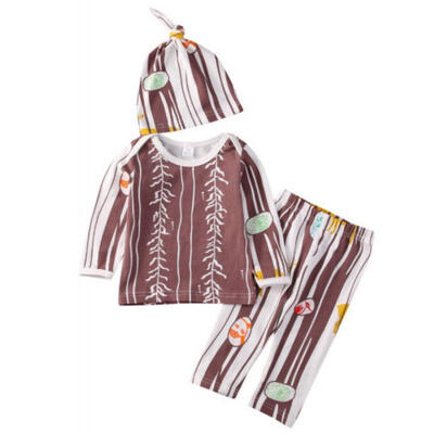 

3PCS Kids Baby Boys Long Sleeve T-Shirt TopsTrousersHat Clothes Outfits Set UK