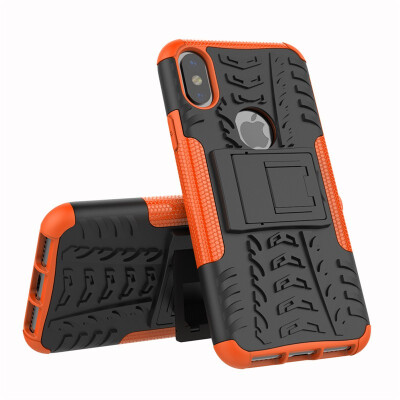 

Fivice iPhone XXS Case TPU anti-fall tire pattern back clip bracket phone case