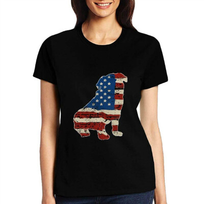 

Jds9 T-shirts American Flag Dog Women Lightweight Funny T-Shirts