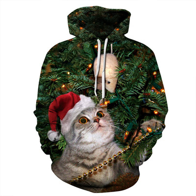 

New Christmas 3D Printed Hoodies For Both Men&Women Globle Hot Sale Mens 3D Print Pullover Womens Sweater Without Suede Inside QYDM-466