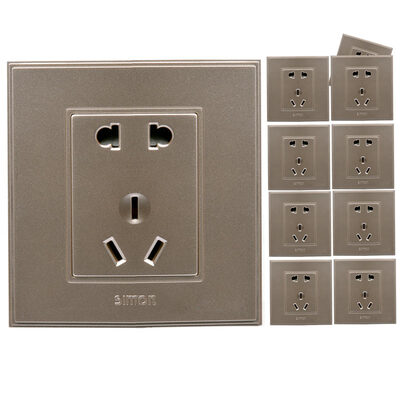 

Simon Electric simon V51084-02 five-hole socket ten loaded promotional package 56C series 86-type switch socket panel bright champagne
