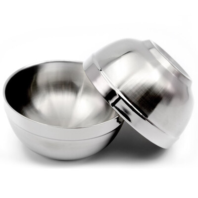 

Jingdong supermarket] Road card cool (LUCUKU) 304 stainless steel children's rice bowl two double-layer insulation anti-hot soup bowl set