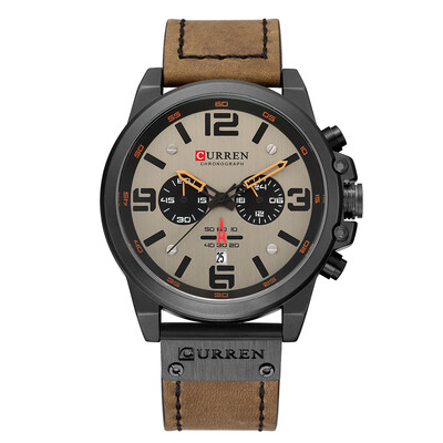 

CURREN 8314 Men Watch Quartz Brand Watch Wristwatch Calendar Hour Minute Time Display Leather Watch