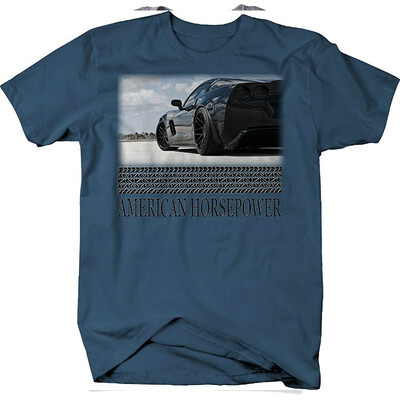 

American Horsepower Corvette All Black Track Racing Tshirt