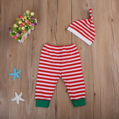 

Christmas Newborn Kids Baby Boys Girls Romper Pants Hat Outfits Set Clothes 3Pcs