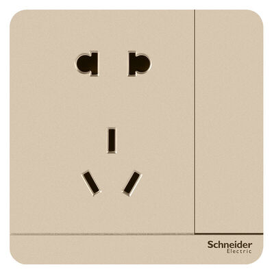 

Schneider (Schneider) switch socket socket panel 10A five-hole socket with a switch is still a series of twilight gold