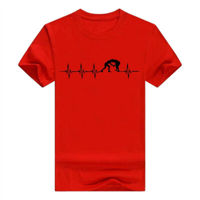 

Wrestling Heartbeat Tops Mens T-Shirts