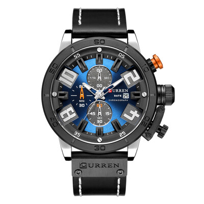 

CURREN 8312 Watch Quartz Men Gentlemen Brand Leather Daily Waterproof Calendar Round Dial Wrist Fashion Business Stopwatch