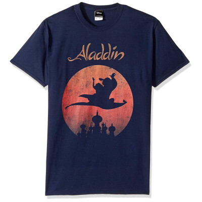 

Disney Mens Aladdin Sunset Logo Poster Graphic T-Shirt