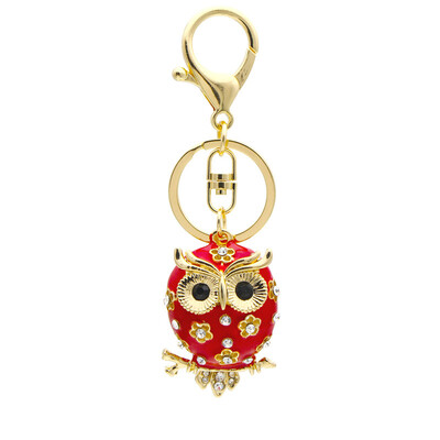 

Crystal Enamel Owls Charms Twinkle Bird of Minerva Phone Case Strap Shining Rhinestones Keychain Glittered Diamond Pendant Jewelry