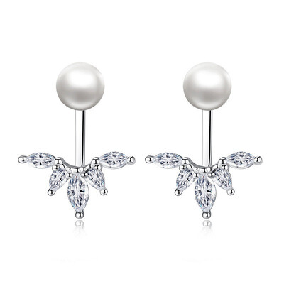 

Simulated Pearl Jewelry Women Earrings Cubic Zirconia Crystal Fashion Accessories Female Ladies Gift WHG27