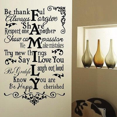 

Family Rules - Be Thankful Vinyl Wall Decals Quotes Sayings Words Sticker Home