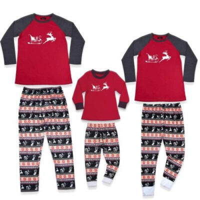 

Family Matching Adult Women Kids Baby Sleepwear Nightwear Pajamas Christmas