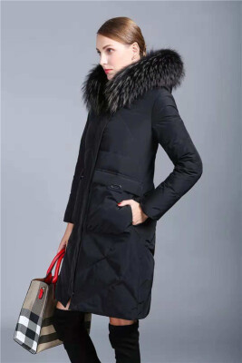 

New winter long fur collar long down jacket womens fashion down jacket