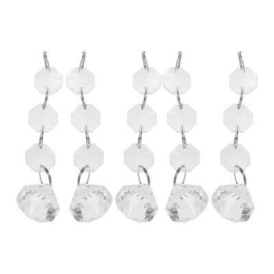 

UpperX 5Pcs Acrylic Crystal Beads Garland Chandelier House Hanging For Wedding Party Décor PatternWater-Shaped