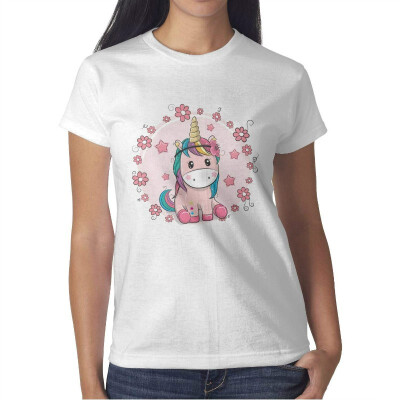 

Womens Funny DIY Unicorn Cotton T-Shirt Short-Sleeve Interesting tee