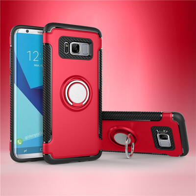 

Fivice Samsung Galaxy S8 case PC metal ring shell magnetic car bracket TPU phone case
