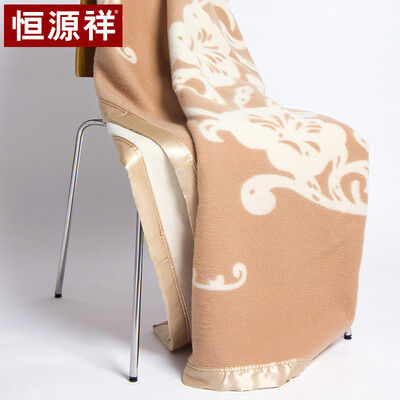 

Hengyuanxiang wool blankets ladies autumn&winter double-sided thickening warm jacquard simple retro mens dual-use large shawl office blanket 50MB1850 camel white jacquard