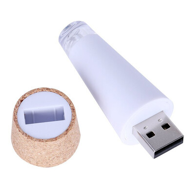 

UpperX 2 x USB rechargeable LED light form cork Decor Empty wine bottles - White light