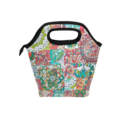

Lunch Tote Bag Roman Style Travel Picnic Insulated Lunch Handbags Portable Zipper Lunch Bag Box