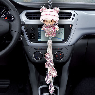 

Car Interior Rear view mirror Pendant lovely Cartoon Doll fashion Automobile Pendants Car Accessories Decoration Ornament gift