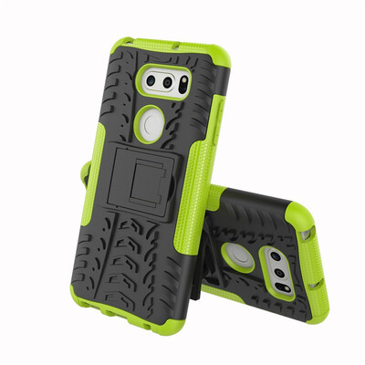 

Fivice LG V30plusLG V30S Case TPU anti-fall tire pattern back clip bracket phone case
