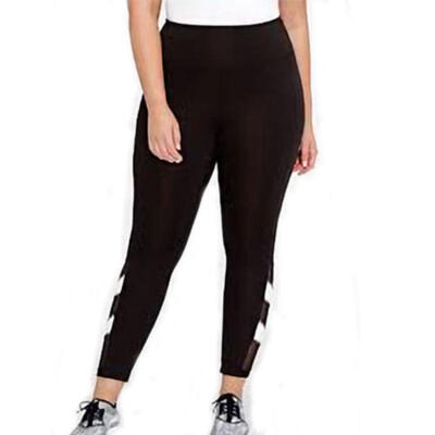 

Plus Size Gym Women Mesh Elastic Waist Fitness Stretch Cropped Leggings Pants