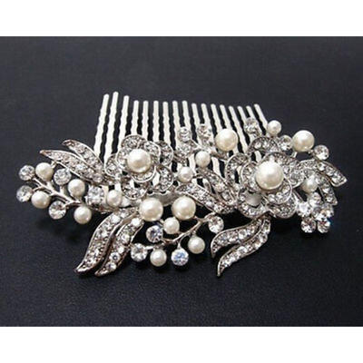 

Crystal Rhinestone Pearl Hairpin Flower Diamante Hair Clips Comb Wedding Jewelry
