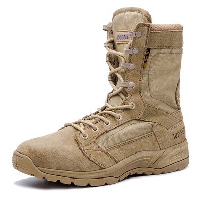 

IODSON Mens Ultralight Combat Boots Breathable Military Boots Special Force Training Shoes Shock-Absorbing Tactical Boots