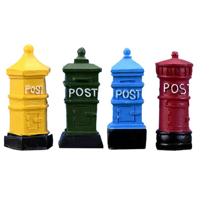 

UpperX 4PCs Miniature Fairy Garden Mailbox Postbox Style Dollhouse DIY Micro-Landscape Terrarium Plant Pot Desk Decor Ornament