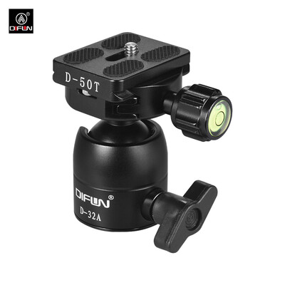 

DIFUN D-32A Professional Aluminum Alloy Ball Head 14 Inch Screw 38 Inch Screw Hole for Canon Nikon Sony Pentax DSLR ILDC Cameras
