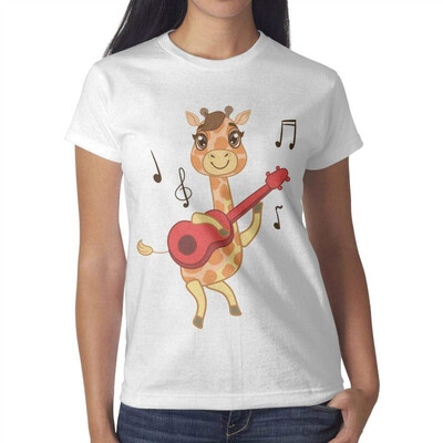 

Melinda Always Be Yourself Giraffe Womens White Tshirts Cotton Leisure T-Shirts