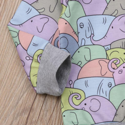 

2Pcs Clothes Newborn Baby Boy Girl Animal Print T-shirt Tops Long Pants Outfits